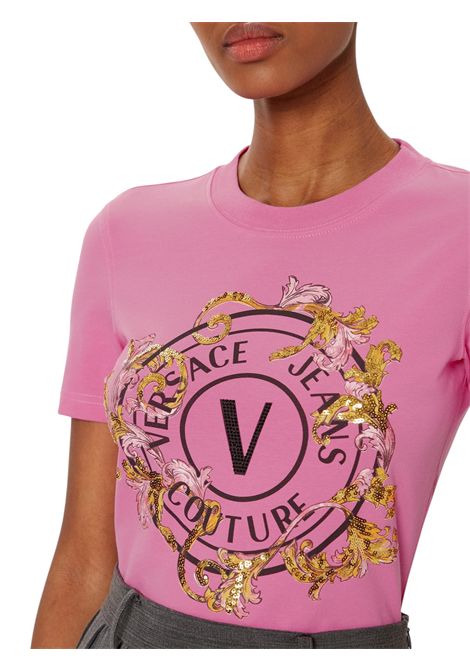 T-shirt with crystals Outline Barocco VERSACE JEANS COUTURE | T-shirt | 78HAHC01 CJ02C494